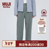 无印良品（MUJI）女式 弹力起毛 抽褶裤 休闲西裤长裤子春秋款 BE1P0C3A 灰色 L(165/70A)