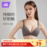 婧麒（JOYNCLEON）哺乳文胸孕妇内衣怀孕期哺乳薄款喂奶文胸产后前开扣无钢圈托聚拢 灰色3128【薄款透气聚拢】 75B