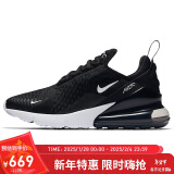 耐克NIKE休闲鞋女气垫AIR MAX 270鞋AH6789-001黑36.5