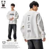 HIPANDA卫衣男春夏2025重磅休闲宽松圆领套头长袖T男士打底衫白色L