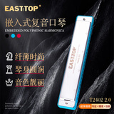 东方鼎（EAST TOP）24孔嵌入式复音专业演奏口琴T2402   2.0蓝色琴格
