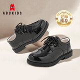 ABC KIDS儿童鞋男童黑色小皮鞋校园演出鞋英伦休闲单鞋3085PY黑色36