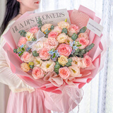 百花馆520鲜花同城配送小时达玫瑰花满天星真花束生日礼物送女友护士节 【诗意花园】11朵艾莎|dyi10