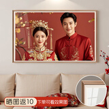 梦叁月婚纱照相框挂墙面洗照片定制成结婚照全家福相片上墙大尺寸空框架 木质PS框暖居【晶瓷面】 36寸【60*90cm】送挂墙配件