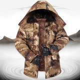 木子胜（MUZISHENG）迷彩棉大衣男冷库防寒服建筑工地加绒保暖劳保棉服冬季防寒军大衣 黄色中长款棉衣【带帽子】 4XL 建议体重170斤-200斤