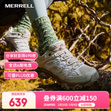 迈乐（Merrell）官方店男女款户外登山徒步鞋减震MOAB 3迈越者轻量防滑耐磨透气 J035894白灰米（女） 36