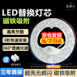 星泽兴 led灯盘吸顶灯芯替换灯板灯泡圆形磁吸灯条灯管风扇灯光源模组 升级超亮无频闪-48W白光Φ24.5cm