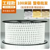 得焺led灯带220v高压户外防水灯酒店别墅工程超亮条装饰线形灯户外照明灯100米装-白光【10W-120珠/米】