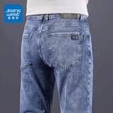 真维斯（Jeanswest）牛仔裤男修身直筒夏季薄款新款潮流柔软棉弹舒适休闲男士长裤子男 9024蓝色 34 码(2尺7)