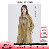 VEGA CHANG风衣女中长款2025春秋季新款韩版收腰经典时尚外套ins潮 鹭茶色 XS