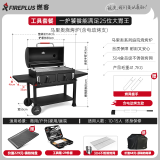 FIREPLUS烧烤炉户外美式烤炉家用烤肉炉庭院碳烤炉闷烤架别墅木炭烧烤炉子 马里奥+工具箱+烤支+送铸铁板