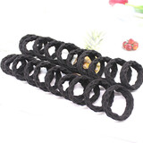 玖维娅水晶头绳简约气质橡皮筋扎头发绳高弹力发圈皮套丸子头扎马尾头饰 JFQ004*无接缝黑色10根袋装