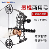 HUWAIREN恶棍两用复合弓箭成人打钢珠滑轮弓专业高精度大威力狩猎弓反曲弓 2025新款恶棍两用弓裸弓套装