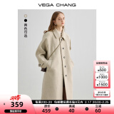 VEGA CHANG毛呢大衣女中长款2024冬新款爱心扣高级感外套 燕麦色 S