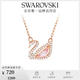 施华洛世奇（SWAROVSKI）Swan优雅天鹅项链女吊坠轻奢小众送女友生日礼物女 粉色天鹅 5469989