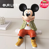 欧莱家潮酷米奇摆件客厅电视柜玄关酒柜家居装饰儿童房书房个性卡通公仔 【京仓速发】米奇米老鼠坐姿摆件