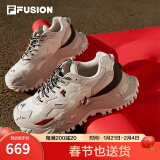 FILA FUSION斐乐女鞋BIANCO老爹鞋季新款硬糖鞋休闲鞋厚底运动鞋女 微白/甲虫绿-RD 38