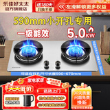 乐佳好太太  590mm小开孔600mm小尺寸家用燃气灶双灶猛火灶嵌入式煤气灶台式两用天然气灶液化气灶熄火保护 A11【小开孔】【不锈钢面】双文火 管道天然气