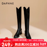 达芙妮（DAPHNE）靴子女长筒靴女2022秋冬新品经典骑士靴女加绒高筒靴女靴 黑色 36