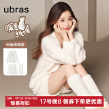 ubras【虞书欣同款】兔绒绒开襟家居服套装厚款女加绒睡衣冬季女 【长袖短裤套装】纯白色 S