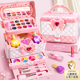 贝初众儿童专用化妆品套装玩具女孩3-6岁化妆盒6-10周5女童小孩生日礼物 精致礼盒【手提箱+娃娃+卸妆巾】 圣诞节礼物4-5岁小女生化妆包套装7-14岁