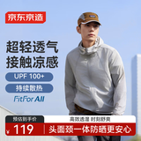 京东京造【超轻凉感透气】防晒服男士夹克外套情侣防晒衣女 浅灰 S