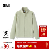 森马（Semir）外套女抗静电摇粒绒修身刺绣2024冬季立领插肩袖夹克109724108005