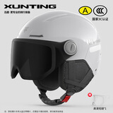 迅霆大号电动车头盔男女士3C认证大码电瓶车摩托车半盔冬季保暖防雾防冻四季通用新国标安全帽 3C护耳 灰【短茶+短透】58-64cm