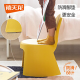 禧天龙家用加厚凳子椅子带靠背幼儿矮凳宝宝椅小板凳换鞋凳 创意凳子 亮丽黄1只装【福娃椅】