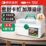 可孚 医药箱家用急救箱家用收纳盒学生宿舍车载家庭小药箱 中号空箱