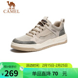 骆驼（CAMEL）男士潮流复古拼接运动休闲板鞋 G13S309046 米白 38 