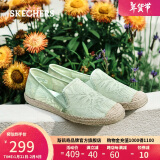 斯凯奇（Skechers）女鞋2024年渔夫鞋单鞋新中式蕾丝平底鞋浅口一脚蹬通勤鞋113025