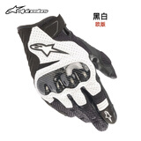 Alpinestars A星摩托车手套春秋夏季网眼透气机车骑士骑行手套SMX-1 V2 黑白色12（欧版） XL