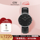 丹尼尔惠灵顿（DanielWellington）DW手表男简约皮带男士腕表40mm时尚欧美表情人节礼物DW00100133