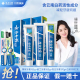 云南白药云南白药牙膏薄荷留兰清新口气呵护牙龈家庭装官方品牌 【健口护龈】3支535g+牙刷2支