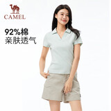 骆驼（CAMEL）户外速干T恤女春夏V领短袖上衣弹力显瘦透气POLO衫A25BZ01057