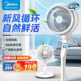 美的（Midea）空气循环扇 电风扇家用落地扇立式节能风扇轻音低噪大风量转页扇卧室宿舍台式摇头小型电扇 台立两用【高度1050mm】FGA24TS