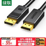 绿联DP线1.2版视频线4K高清DisplayPort公对公240Hz连接线电脑显卡台式机笔记本连接显示器转换线1.5米