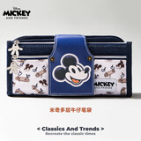 迪士尼（Disney）小学生笔袋 大容量收纳袋/铅笔袋/文具盒 潮玩牛仔文具袋米奇浅蓝开学清单