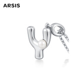 Arsis简约字母吊坠项链女银项链S925银锁骨链送女友生日礼物 字母Y