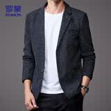 罗蒙（ROMON）西服男时尚商务单西男士外套百搭休闲婚礼职场西装上衣2058蓝XL