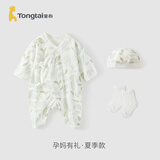 童泰【孕妈有礼-新客39.9元】婴儿连体衣新生儿初宝宝纯棉衣服春秋 风信蓝（夏季款） 66cm