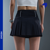 NEDAO内道女士腰包收纳高弹三合一短裙新款越野跑马拉松跑步训练短裙 夜跑黑 L