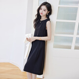 特洛曼职业西装内搭背心连衣裙无袖简约中长款显瘦打底通勤a字裙