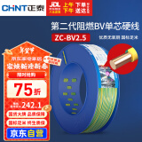 正泰（CHNT）电线电缆电源线铜芯家用电线阻燃单股铜线电线2.5平方100米双色