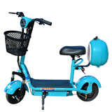 名岛小型迷你电动车女士可折叠电瓶车轻巧代步车滑板车便携电单车 天蓝色 超威/天能48V12A铅酸约35-45公里