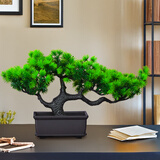 匠心绽放五头松迎客松长寿松仿真松树盆景绿植造景装饰新中式摆件20307