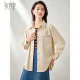 初申秋冬长袖衬衫女旷野美拉德灯芯绒刺绣叠穿休闲外套衬衣S143C2009