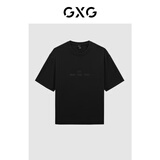 GXG男装 多色字母图案短袖T恤 夏季新品G24X442027 黑色 S