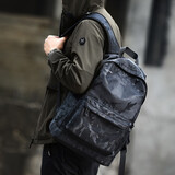 智纳 双肩包男学生潮流初高中生书包大容量户外旅行背包笔记本电脑包 迷彩黑